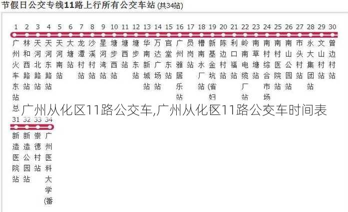 广州从化区11路公交车,广州从化区11路公交车时间表