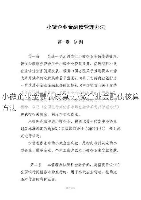 小微企业金融债核算-小微企业金融债核算方法