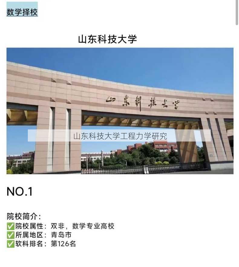 山东科技大学工程力学研究