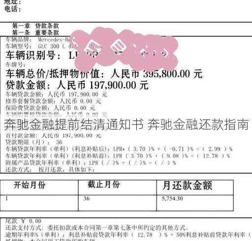 奔驰金融提前结清通知书 奔驰金融还款指南