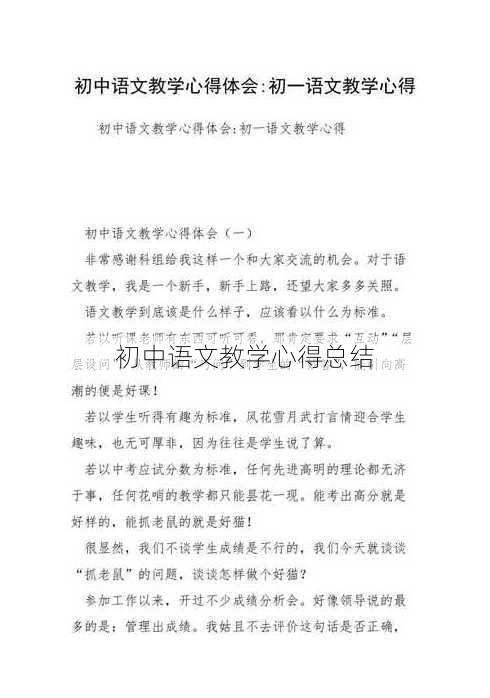 初中语文教学心得总结