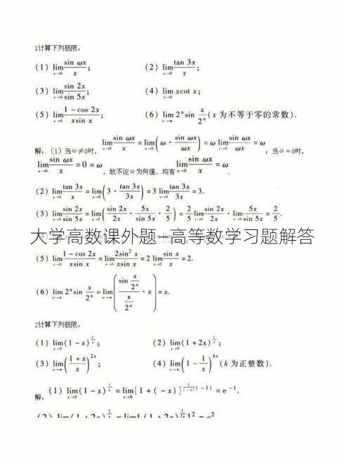 大学高数课外题—高等数学习题解答