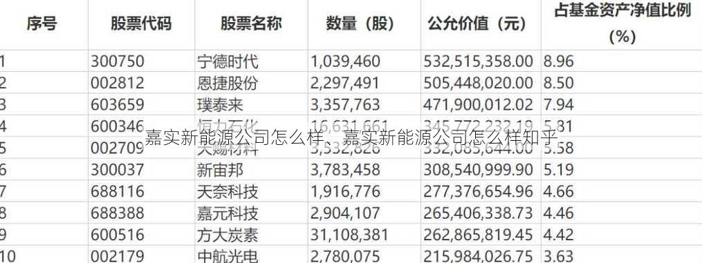 嘉实新能源公司怎么样、嘉实新能源公司怎么样知乎