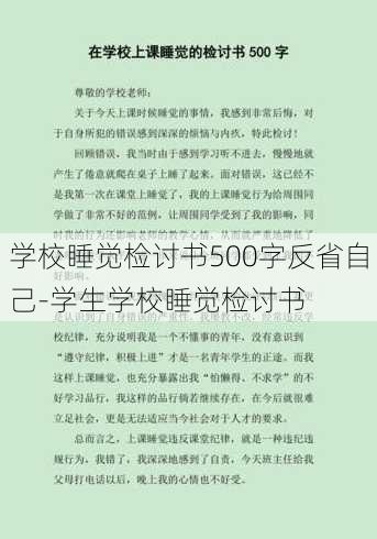 学校睡觉检讨书500字反省自己-学生学校睡觉检讨书