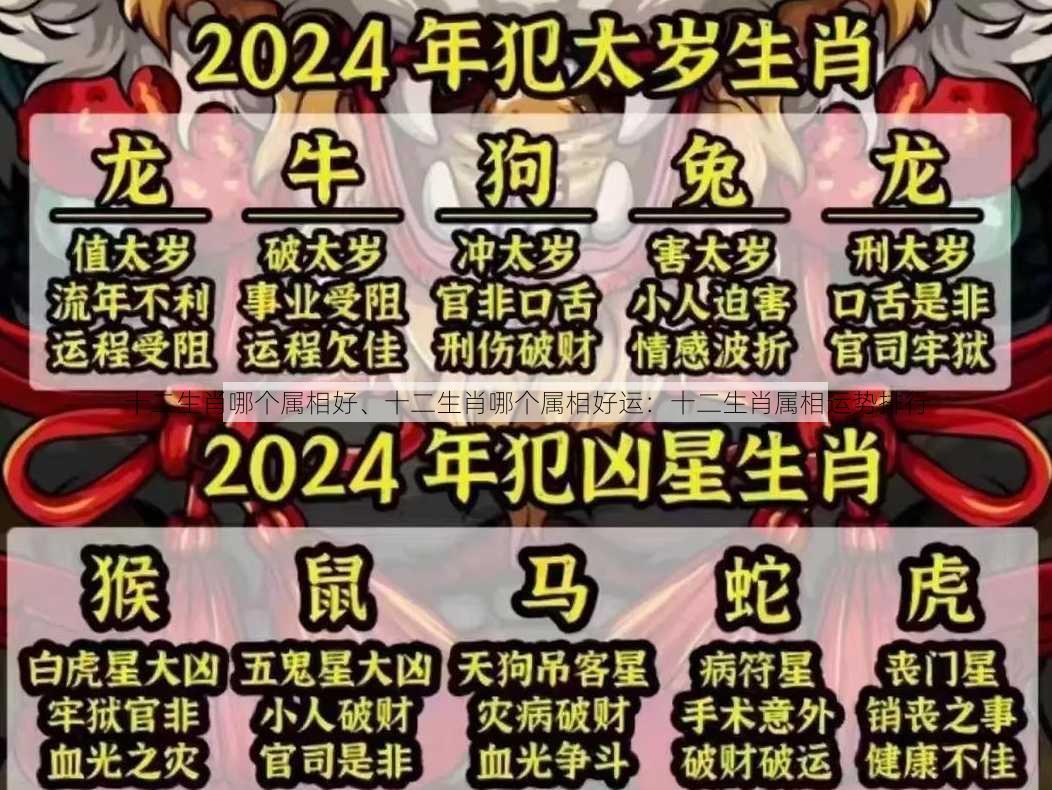 十二生肖哪个属相好、十二生肖哪个属相好运：十二生肖属相运势排行