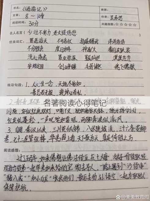 名著阅读心得笔记