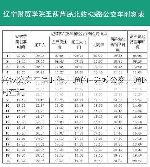 兴城公交车啥时候开通的—兴城公交开通时间查询