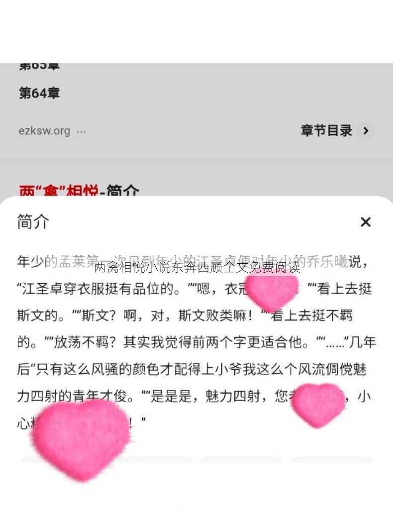 两禽相悦小说东奔西顾全文免费阅读