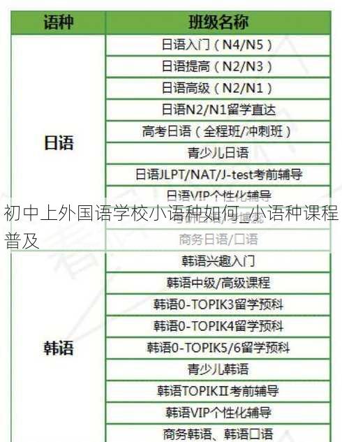 初中上外国语学校小语种如何_小语种课程普及