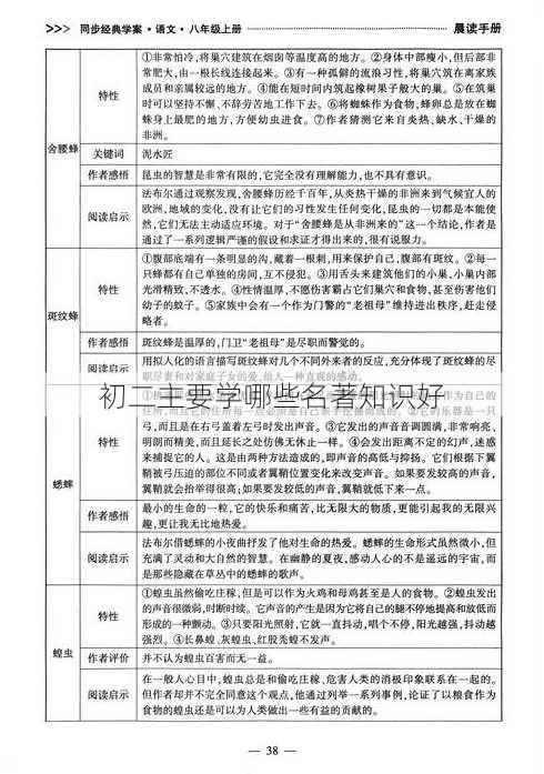 初二主要学哪些名著知识好