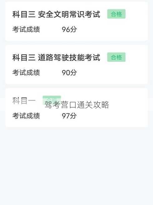 驾考营口通关攻略