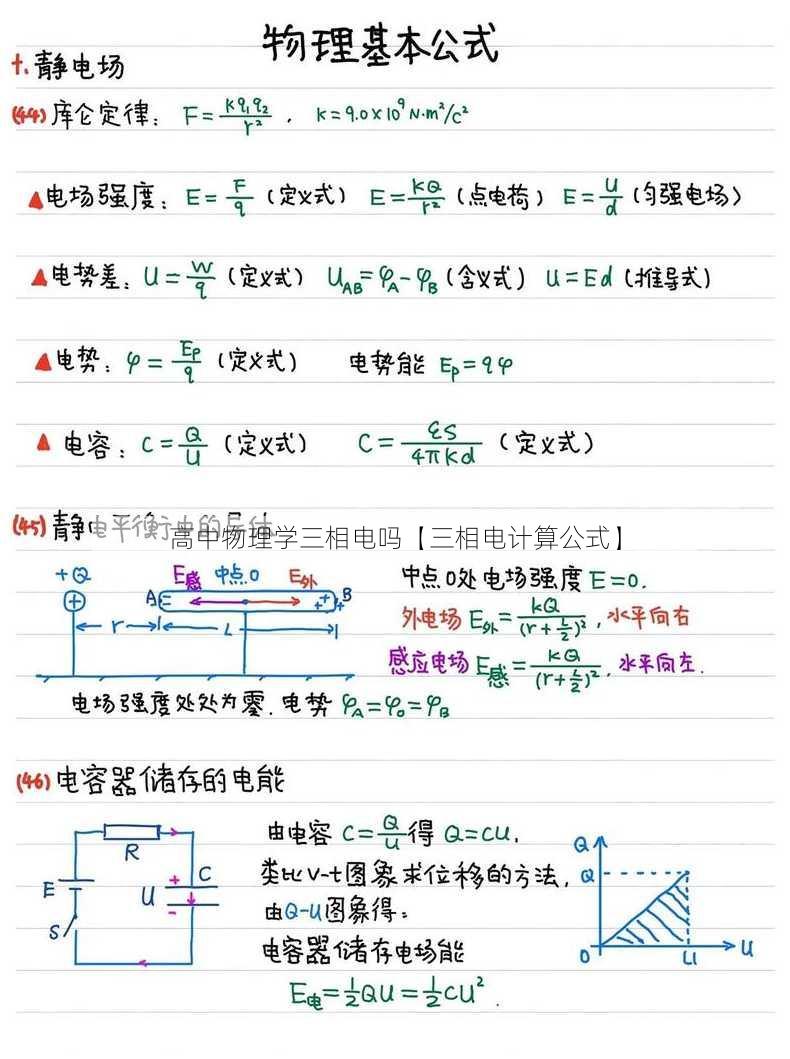 高中物理学三相电吗【三相电计算公式】