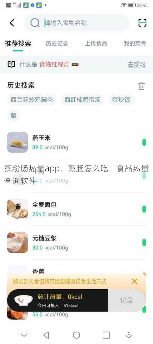 薰粉肠热量app、薰肠怎么吃：食品热量查询软件