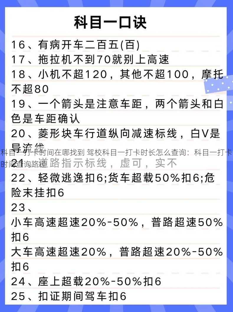 科目一打卡时间在哪找到 驾校科目一打卡时长怎么查询：科目一打卡时间查询路径