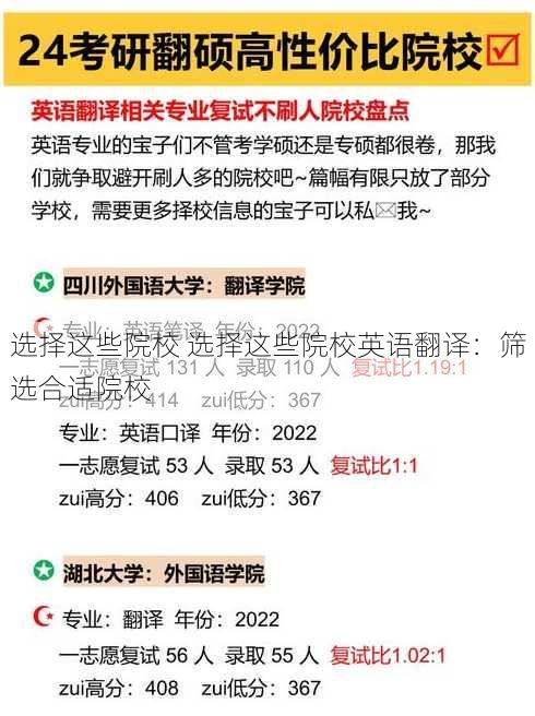 选择这些院校 选择这些院校英语翻译：筛选合适院校