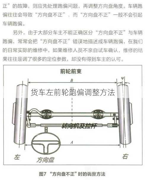 货车左前轮跑偏调整方法