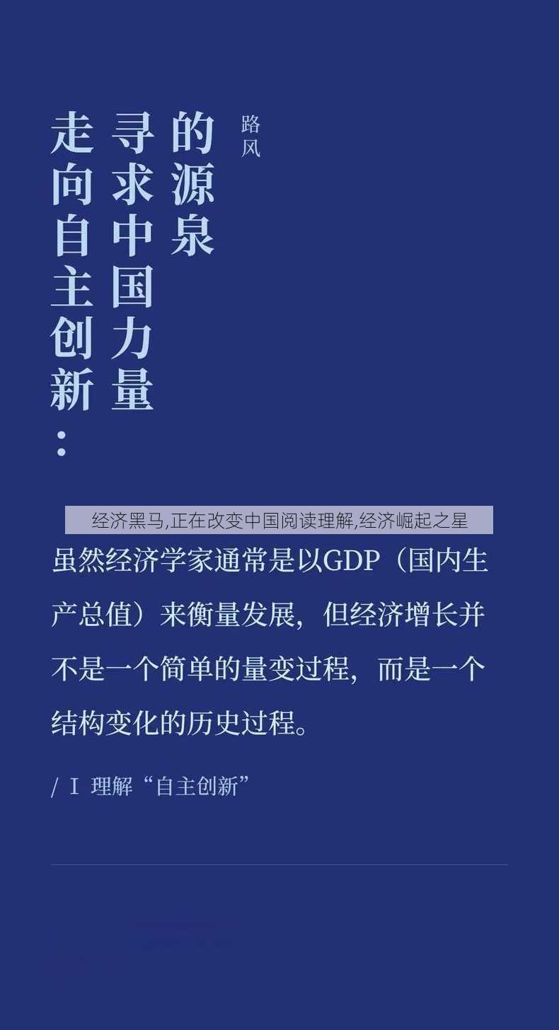 经济黑马,正在改变中国阅读理解,经济崛起之星