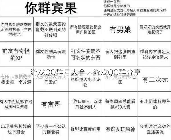 游戏QQ群号大全、游戏QQ群分享