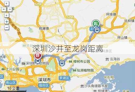 深圳沙井至龙岗距离