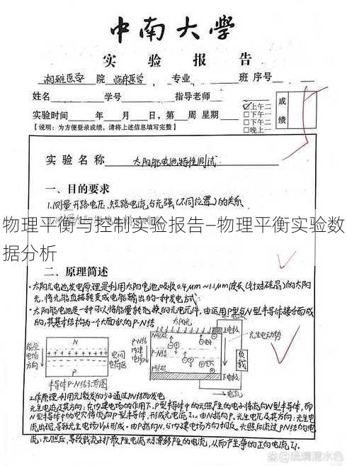 物理平衡与控制实验报告—物理平衡实验数据分析