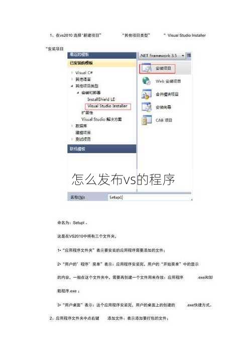怎么发布vs的程序