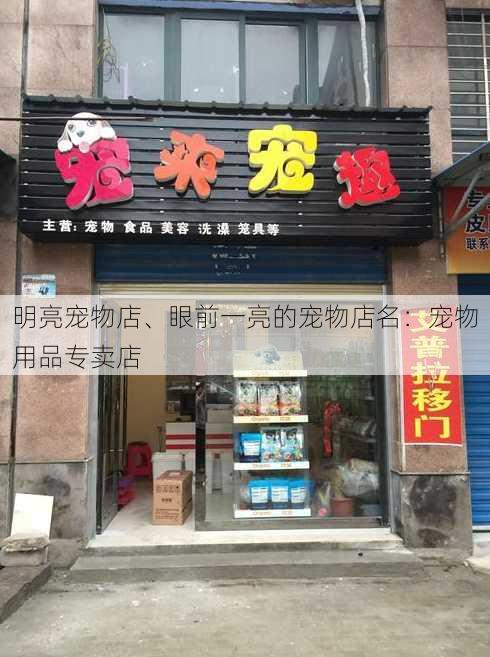 明亮宠物店、眼前一亮的宠物店名：宠物用品专卖店