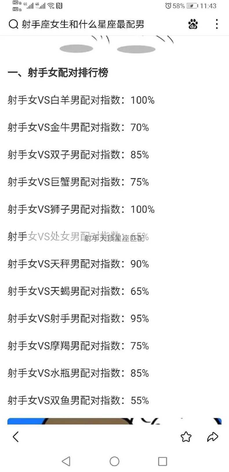 射手天顶星座匹配