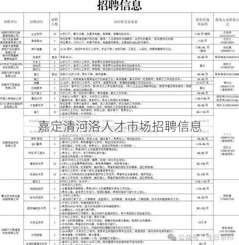 嘉定清河洛人才市场招聘信息