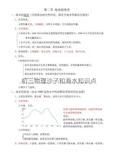 初三物理沙子和海水知识点