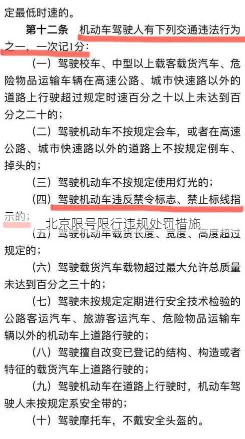 北京限号限行违规处罚措施