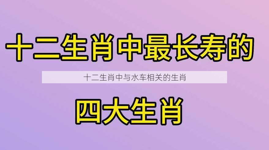 十二生肖中与水车相关的生肖