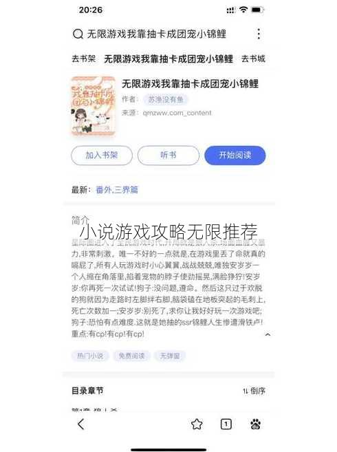 小说游戏攻略无限推荐