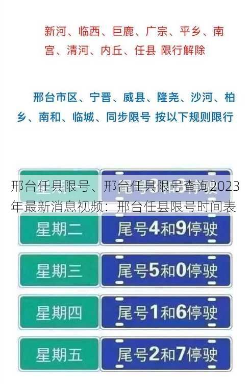 邢台任县限号、邢台任县限号查询2023年最新消息视频：邢台任县限号时间表