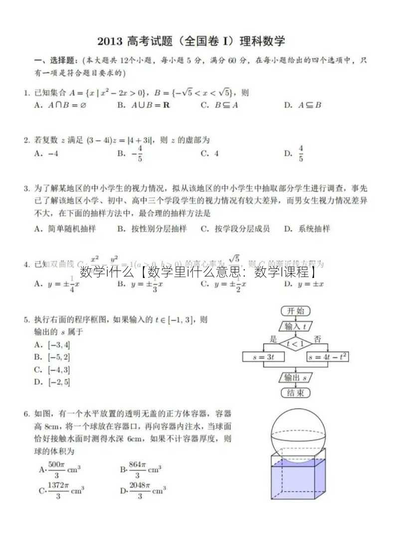 数学i什么【数学里i什么意思：数学I课程】